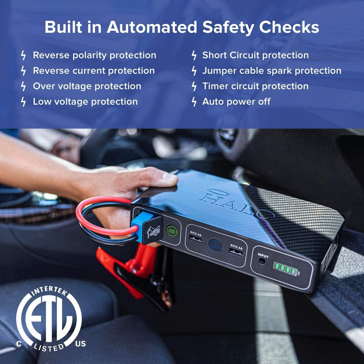 Bolt 58830 MWh Portable Power Bank and Car Jump Starter with AC Outlet, Car Charger, and USB Ports